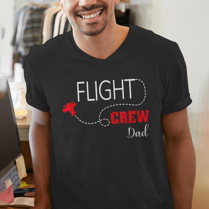 Flight Crew Airplane Birthday Dad Airplane Matching Family Men's V-Neck T-Shirt