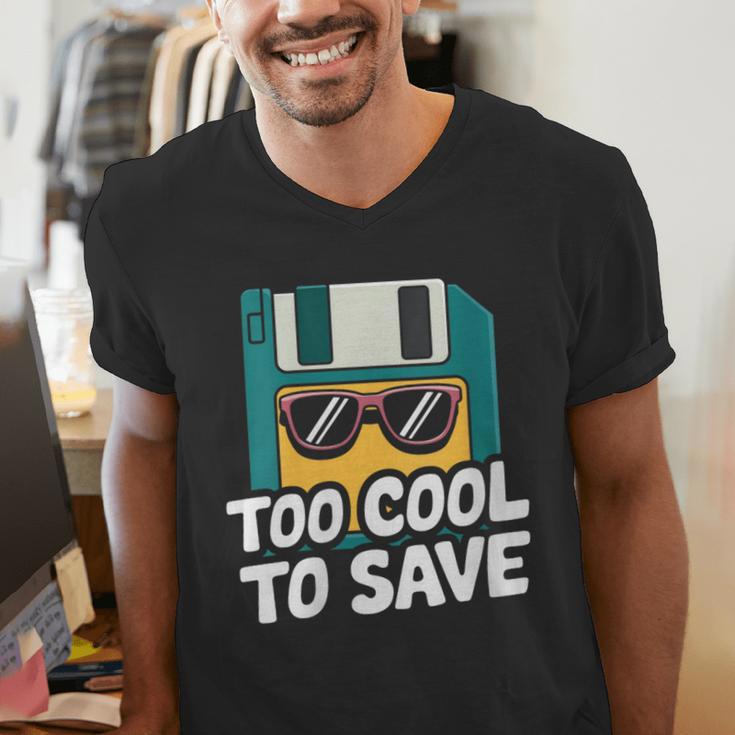 Floppy Disk Retro Tech Nostalgia Old School Computing Humor Men's V-Neck T-Shirt Floppy Disk Retro Tech Nostalgia Old School Computing Humor Men's V-Neck T-Shirt