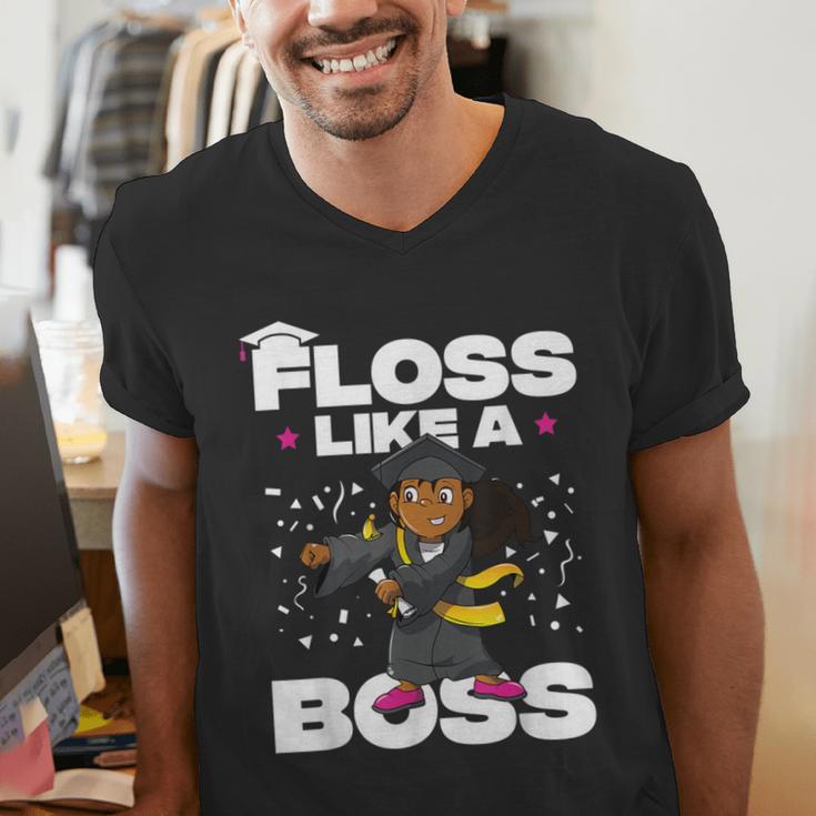 Floss Like A Boss Shirt Class Of 2019 Graduation Kids Men's V-Neck T-Shirt