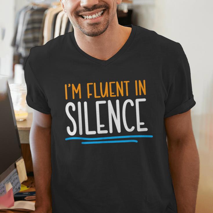 Im Fluent In Silence Introvert Men's V-Neck T-Shirt Im Fluent In Silence Introvert Men's V-Neck T-Shirt