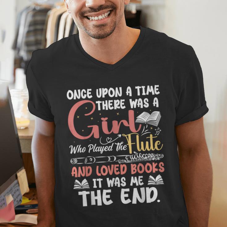 Flute Player Book Lover Flutist Marching Band Musician Flute Men's V-Neck T-Shirt Flute Player Book Lover Flutist Marching Band Musician Flute Men's V-Neck T-Shirt