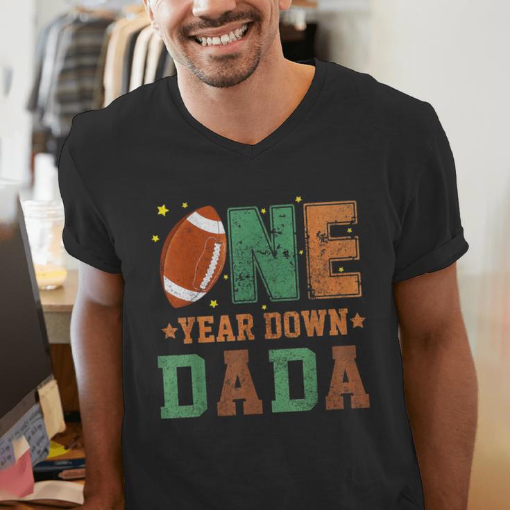 Football 1st Year One Down Dada Birthday For Dad Daddy Men's V-Neck T-Shirt