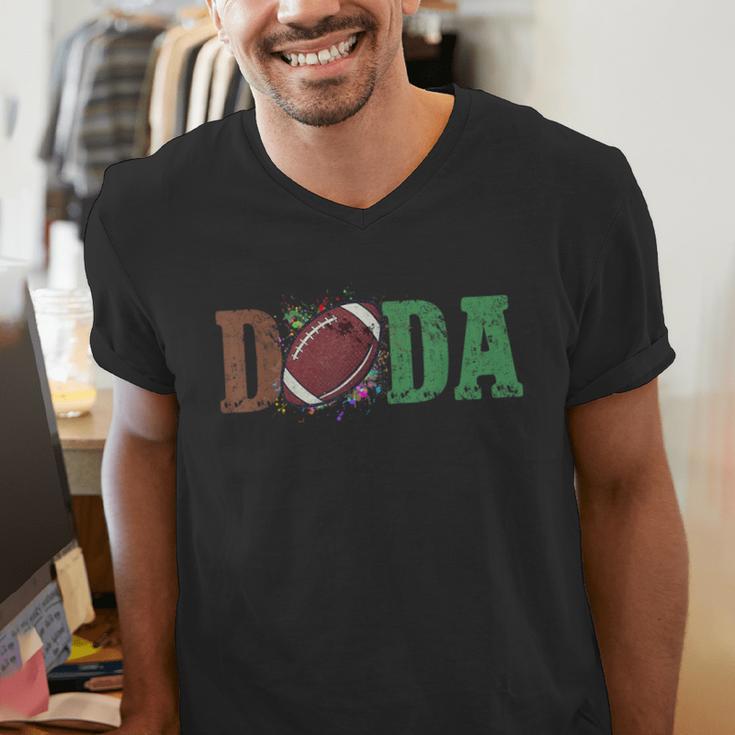 Football Dada 1st Birthday Men's V-Neck T-Shirt Football Dada 1st Birthday Men's V-Neck T-Shirt