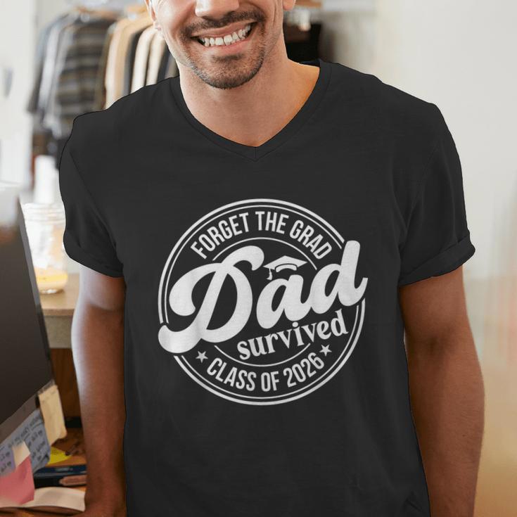Forget The Grad Dad Survived Class Of 2026 Senior Graduation Men's V-Neck T-Shirt