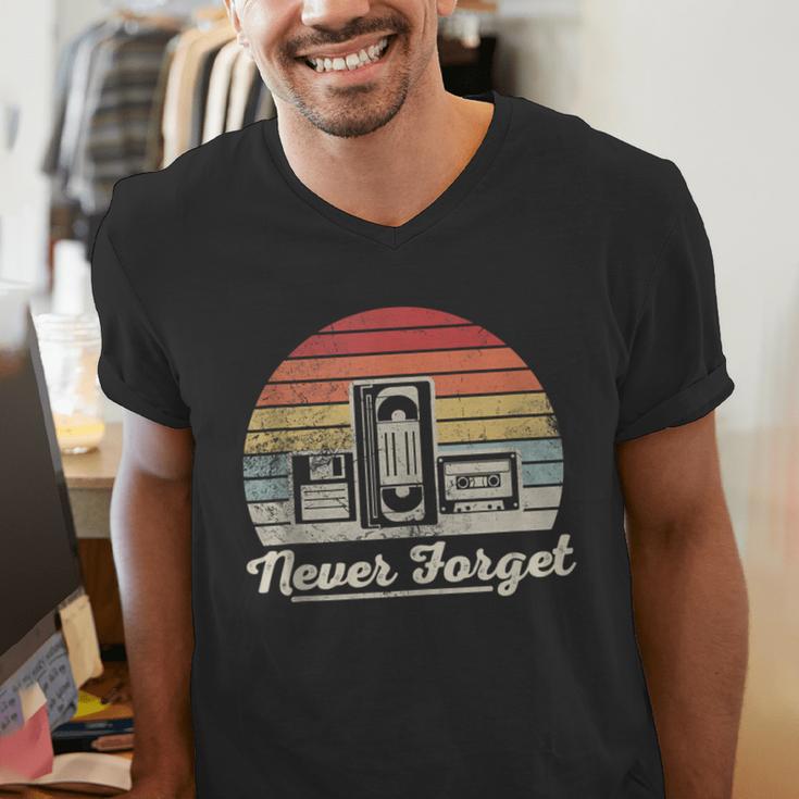 Never Forget Retro Nostalgia Vintage Cassette Men's V-Neck T-Shirt Never Forget Retro Nostalgia Vintage Cassette Men's V-Neck T-Shirt