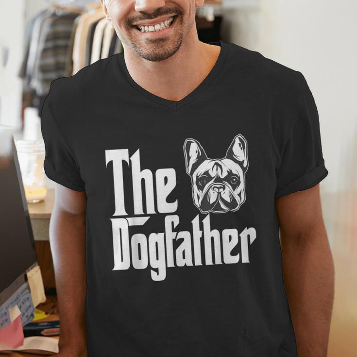 French Bulldog Dog Dad Dogfather Dogs Daddy Father Men's V-Neck T-Shirt