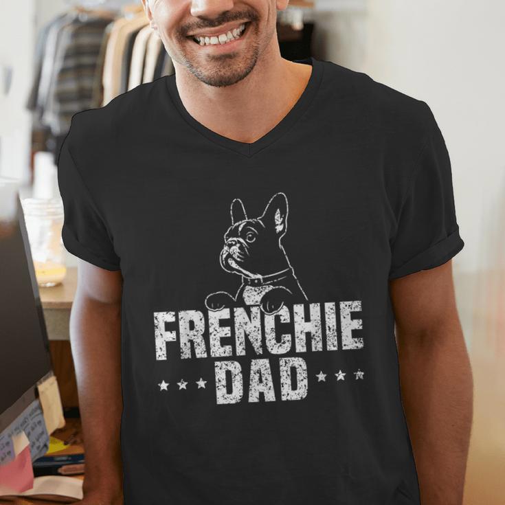 Frenchie Dad Lover Owner French Bulldog Father Daddy Papa Men Women Girls Kids Men's V-Neck T-Shirt