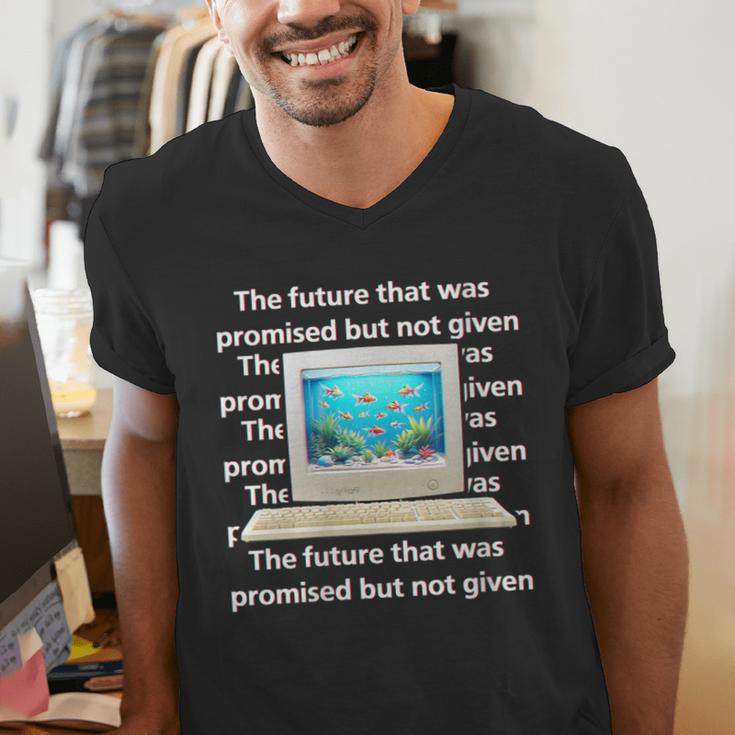 Frutiger Aero Aesthetic Tech The Future That Was Promised Men's V-Neck T-Shirt