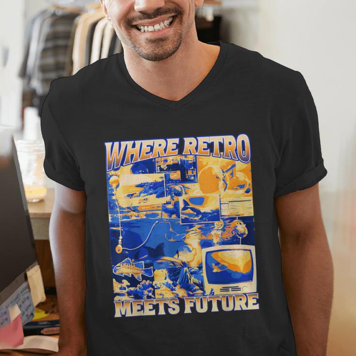 Frutiger Aero Retro Vibes Y2K 90's Vibes Men's V-Neck T-Shirt Frutiger Aero Retro Vibes Y2K 90's Vibes Men's V-Neck T-Shirt