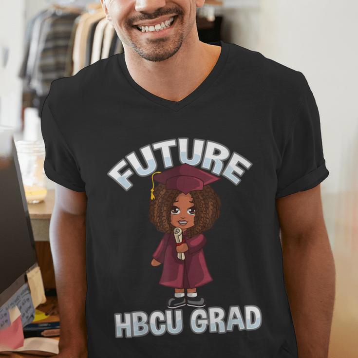 Future HBCU Grad Girl Wearing Graduation Gown Men's V-Neck T-Shirt