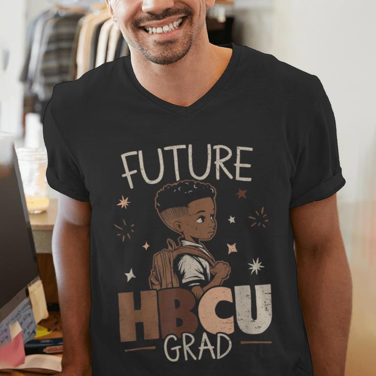 Future HBCU Grad Graduate Afro Boy College Graduation Men's V-Neck T-Shirt