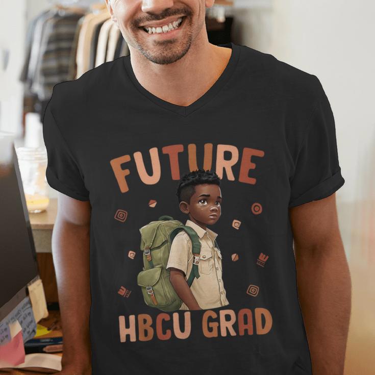 Future HBCU Grad History Month Graduation Boys Kids Men's V-Neck T-Shirt