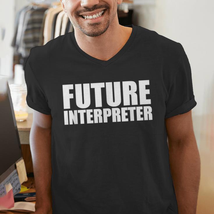 Future Interpreter Student College Graduate Graduation Men's V-Neck T-Shirt