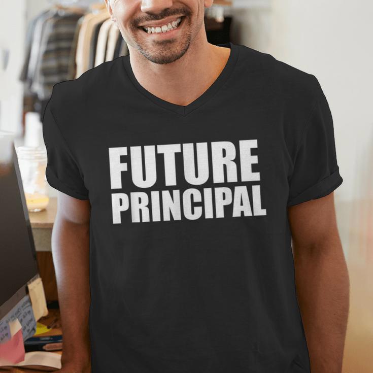 Future Principal College Graduate Graduation Promotion Men's V-Neck T-Shirt