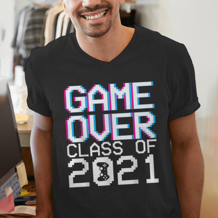 Game Over Class Of 2021 Video Games Graduation Gamer Men's V-Neck T-Shirt