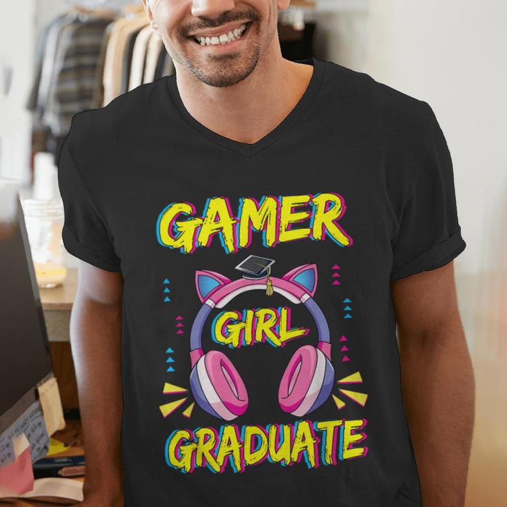 Gamer Girl Graduate Shirt Girls Kids Gamer Graduation Men's V-Neck T-Shirt