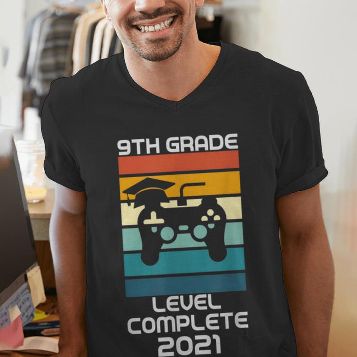 Gamer Graduation 2021 Retro 9th Grade Level Complete Men's V-Neck T-Shirt