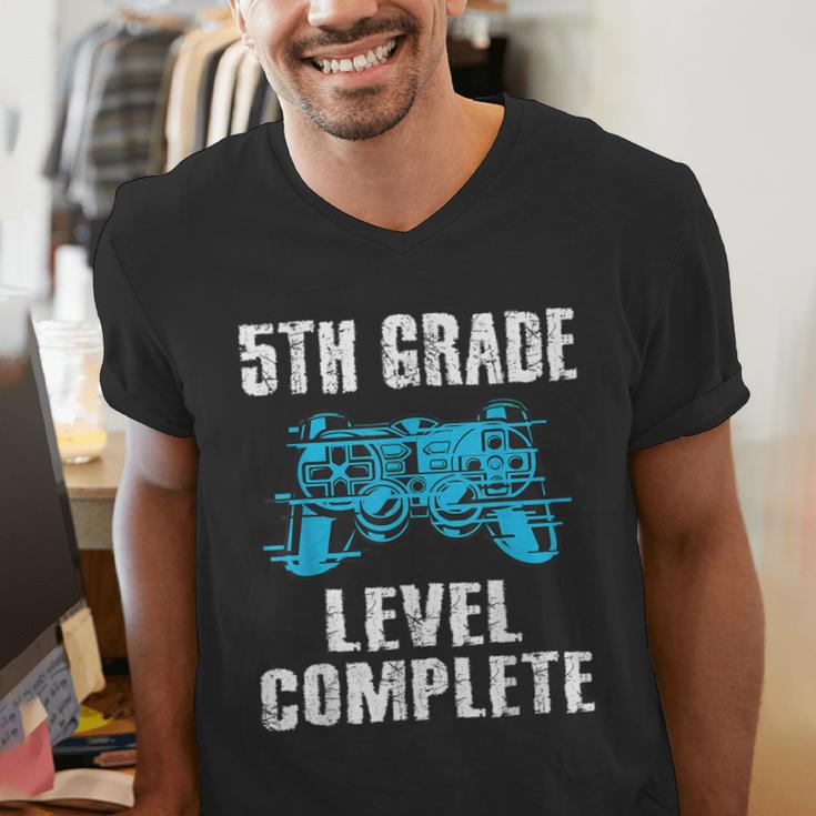Gamer Graduation 5th Grade Level Complete Video Games Boys Men's V-Neck T-Shirt