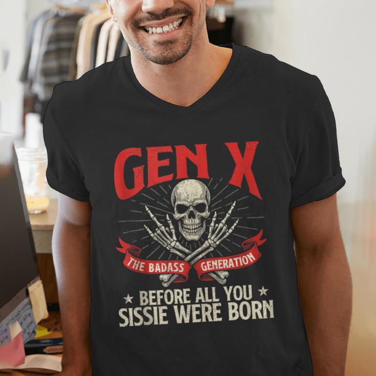 Gen X The Badass Generation Generation X Gen Xer Nostalgia Men's V-Neck T-Shirt
