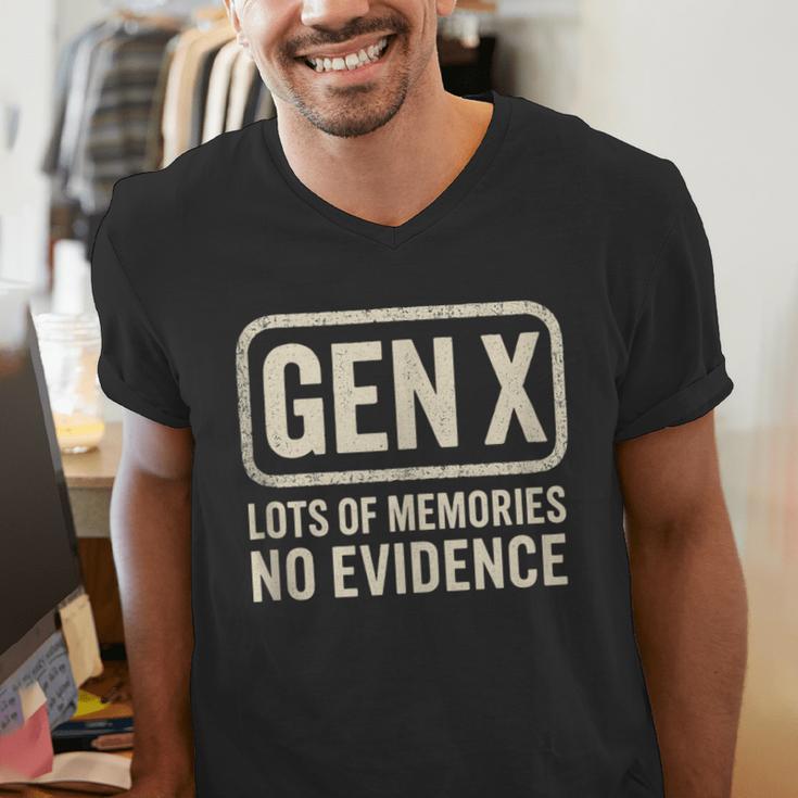 Gen X Lots Of Memories No Evidence Retro Nostalgia Men's V-Neck T-Shirt