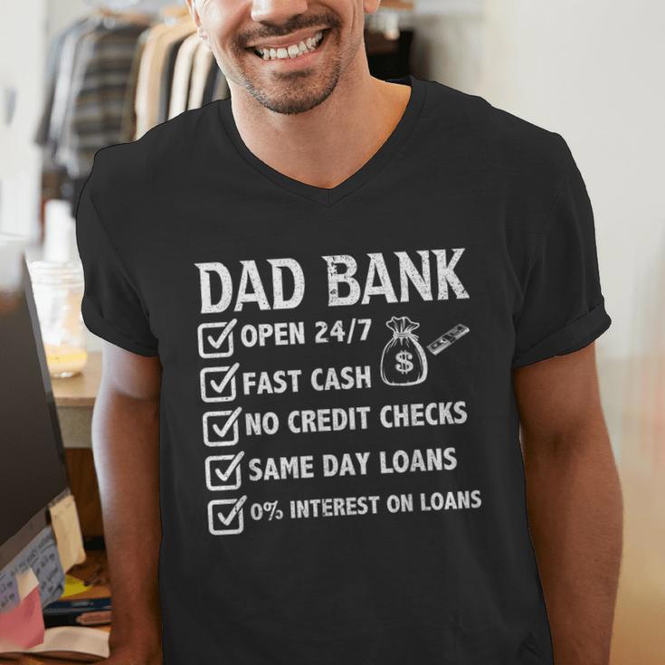 Girl Father's Day Daddy & Dad Of Girls Outnumbered Men's V-Neck T-Shirt