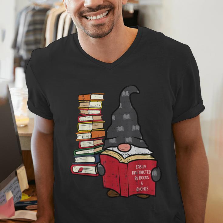 Gnome Read Reading Book Librarian Across America Women Kids Men's V-Neck T-Shirt