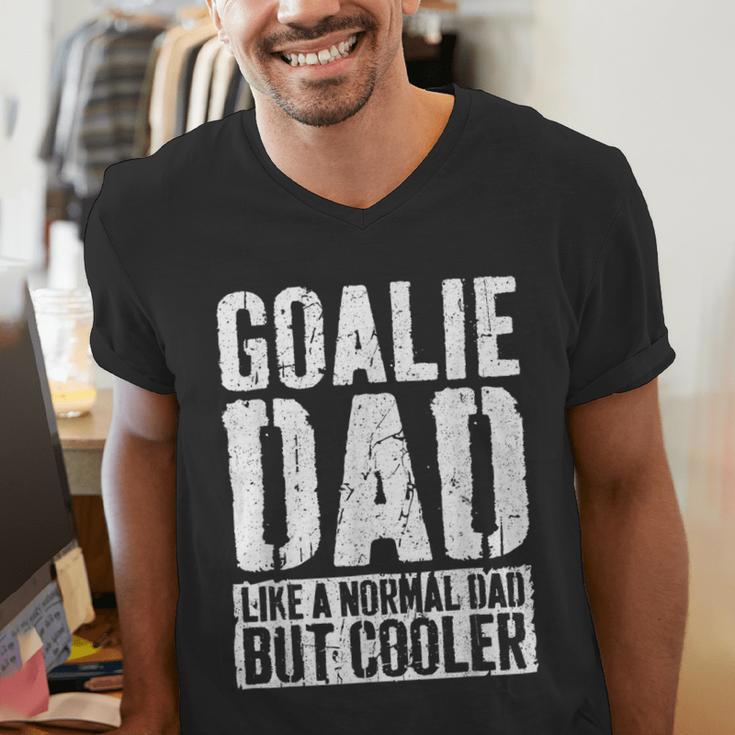 Goalie Dad Shirt Men Fathers Day Goalie Dad Men's V-Neck T-Shirt