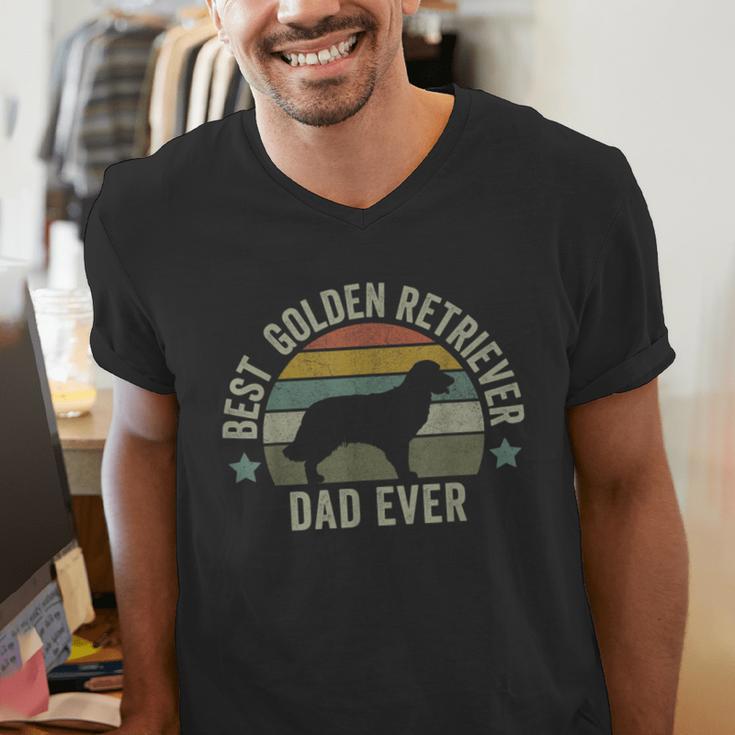 Golden Retriever Dad Dog Shirt Fathers Day Doggy Men's V-Neck T-Shirt