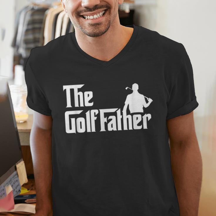 Golffather Father Dad Golfer Golfing Golf Club Putter Men's V-Neck T-Shirt