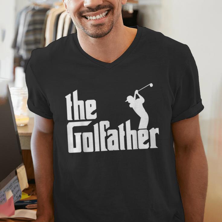 The GolfFather Golf Father God Father Dad Golfer Men's V-Neck T-Shirt The GolfFather Golf Father God Father Dad Golfer Men's V-Neck T-Shirt