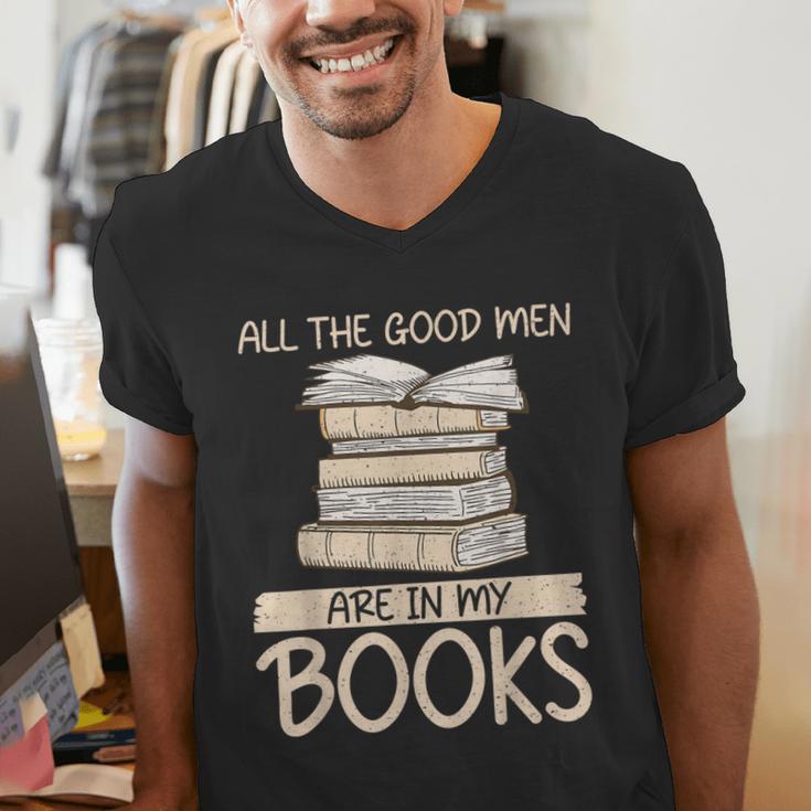 All The Good Men Are In My Books Romance Novel Men's V-Neck T-Shirt All The Good Men Are In My Books Romance Novel Men's V-Neck T-Shirt