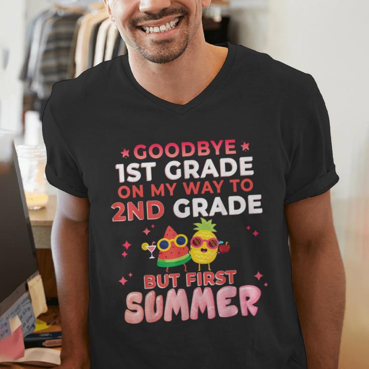 Goodbye 1st Grade Graduation To 2nd Grade Hello Summer Men's V-Neck T-Shirt