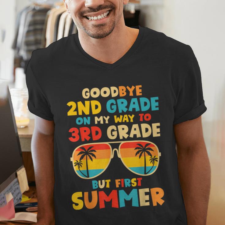 Goodbye 2nd Grade Graduation To 3rd Grade Hello Summer Kids Men's V-Neck T-Shirt