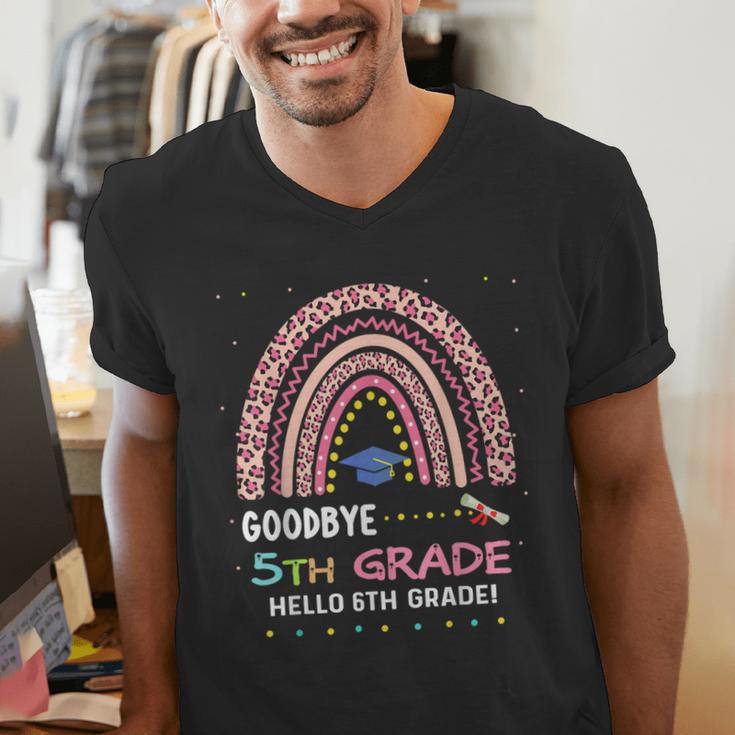 Goodbye 5TH Grade Graduation 2024 Hello 6TH Grade Rainbow Men's V-Neck T-Shirt