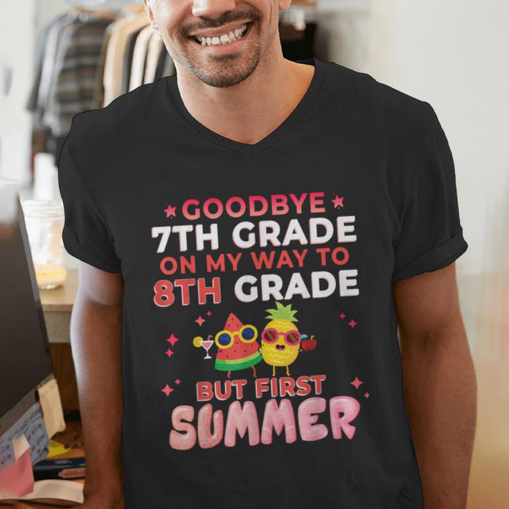 Goodbye 7th Grade Graduation To 8th Grade Hello Summer Men's V-Neck T-Shirt