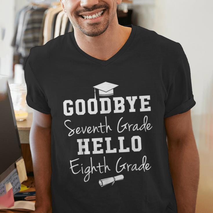 Goodbye 7th Grade Hello 8th Grade Graduation Men's V-Neck T-Shirt
