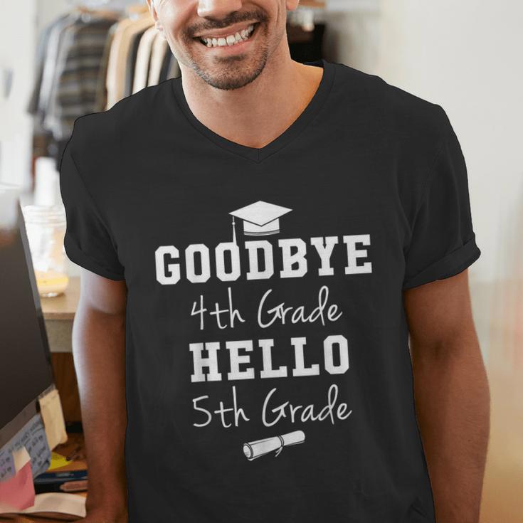 Goodbye Fourth Grade Hello Fifth Grade Graduation T-Shirt Men's V-Neck T-Shirt
