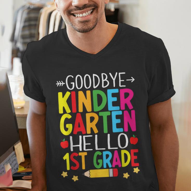 Goodbye Kinder Garten Hello 1st Grade Graduation 2024 Men's V-Neck T-Shirt