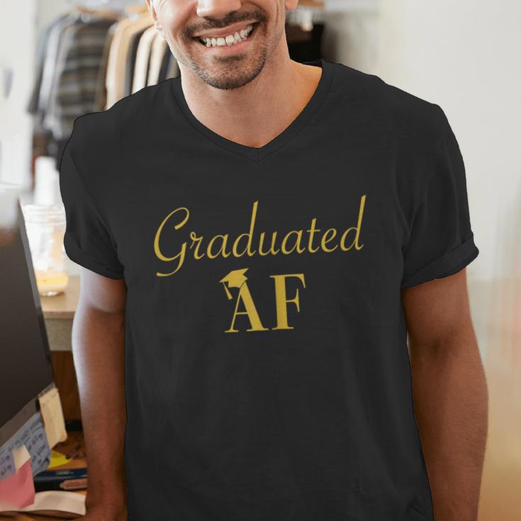 GradShirt For Women Graduated AF Graduation GIft Men's V-Neck T-Shirt
