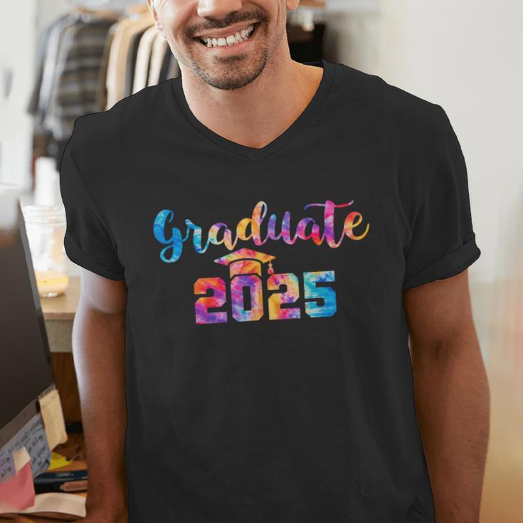 Graduate 2025 Tie Dye Graduation 2025 Class Of 2025 Senior Men's V-Neck T-Shirt