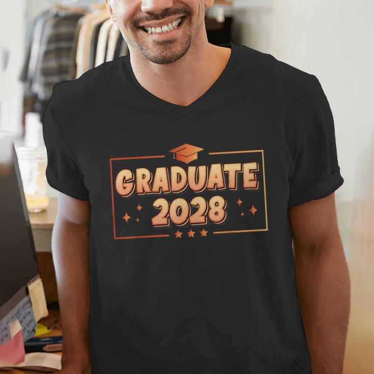 Graduate 2028 Class Of 2028 Senior Graduation Men's V-Neck T-Shirt