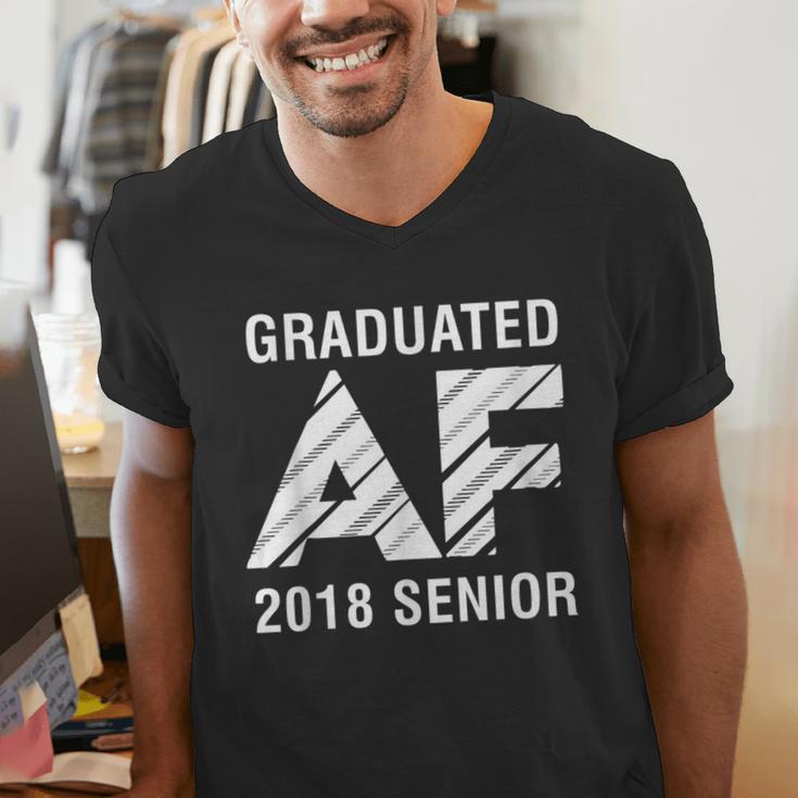 Graduated AF 2018 Senior Graduation Shirt Men's V-Neck T-Shirt