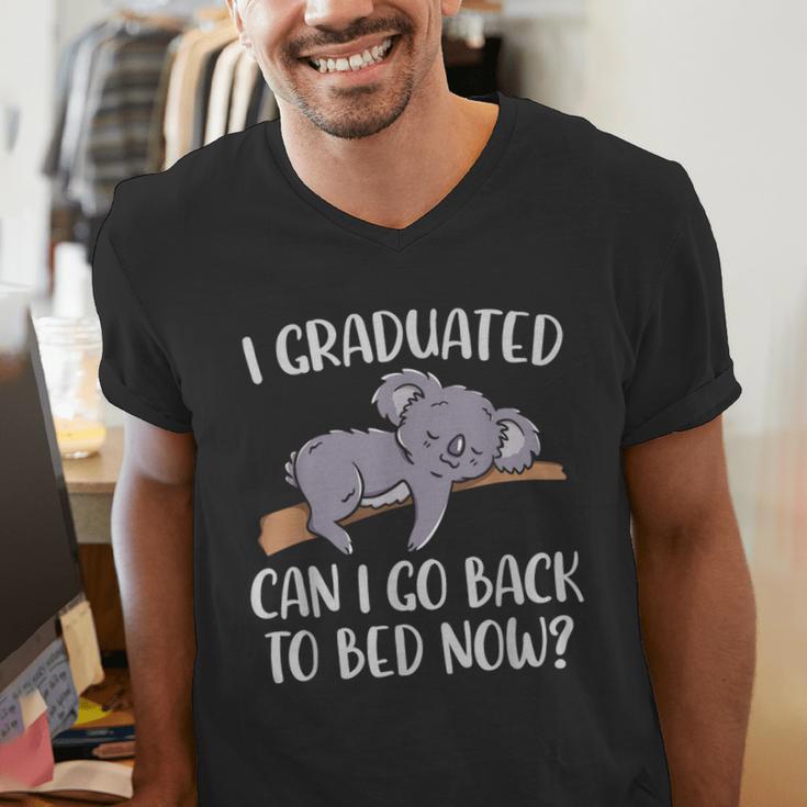 I Graduated Can I Go Back To Bed Now Koala Bear Graduation Men's V-Neck T-Shirt