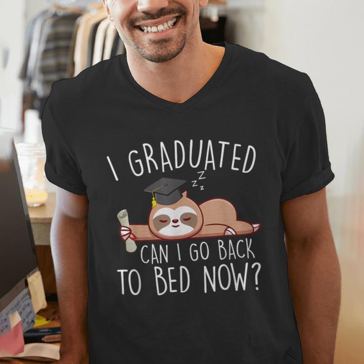 I Graduated Can I Go Back To Bed Now Shirts Graduation Men's V-Neck T-Shirt