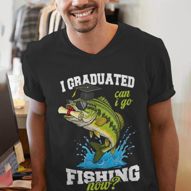 I Graduated Can I Go Fishing Now 2025 Graduation Fisher Men's V-Neck T-Shirt