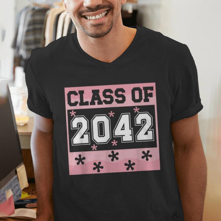 Graduating Class Of 2042 First Day Of School 2042 Graduation Men's V-Neck T-Shirt