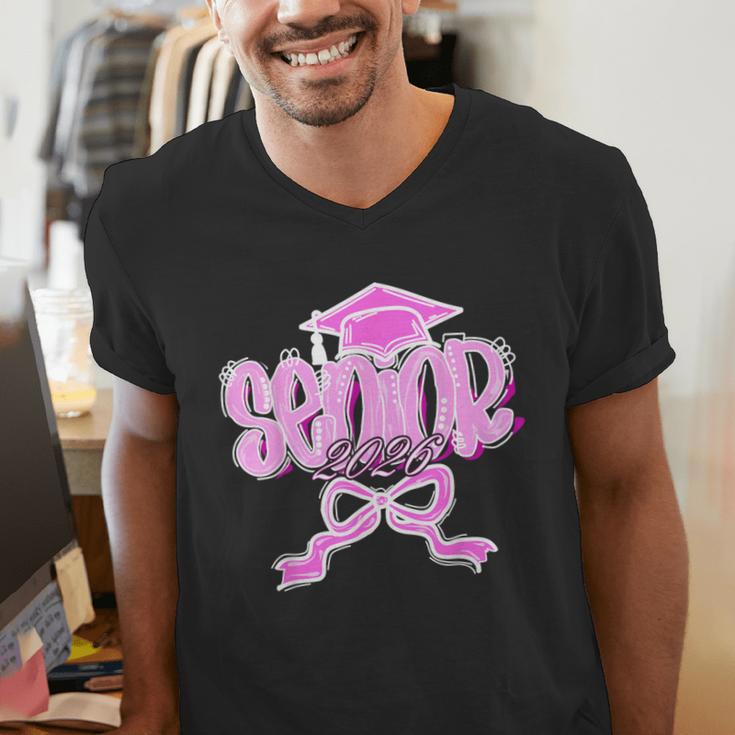 Graduation 2026 Senior 2026 Class Of 2026 Coquette Pink Girl Men's V-Neck T-Shirt