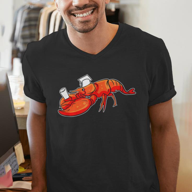 Graduation Bachelor Master Doctor PhD Study School Lobster Men's V-Neck T-Shirt