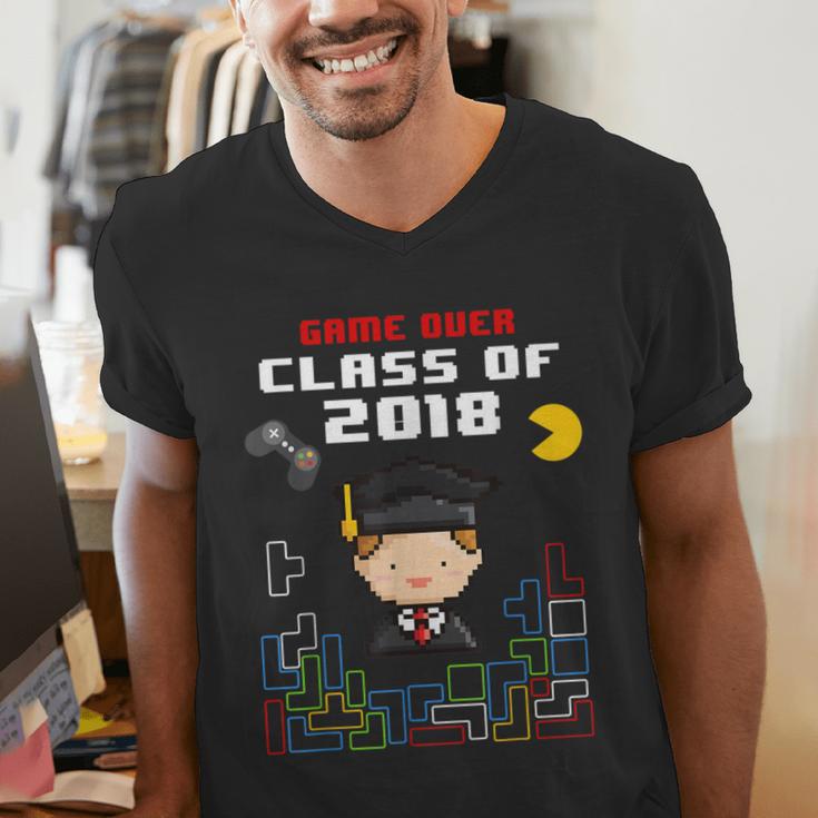 Graduation Class Of 2018 Game Over 8-Bit Gamer Men's V-Neck T-Shirt