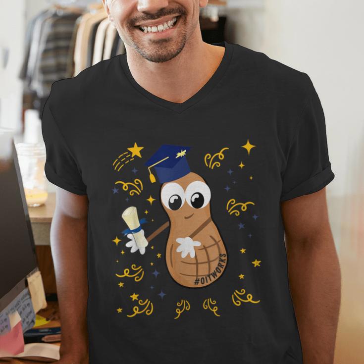 Graduation Flossing Peanut OIT Men's V-Neck T-Shirt
